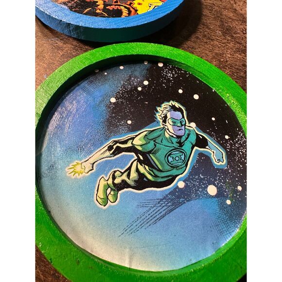 DC Comic Coasters Superman Batman Flash Green Lantern - Picture 3 of 5